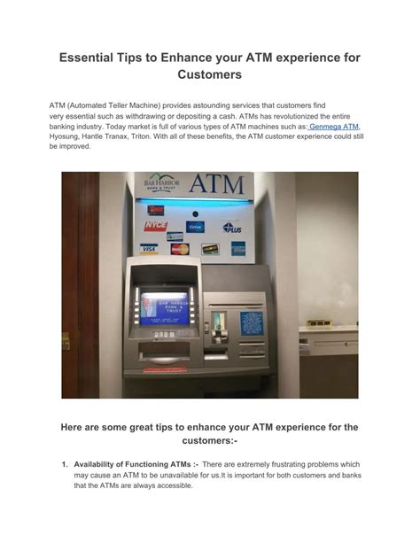 Ppt Essential Tips To Enhance Your Atm Experience For Customers