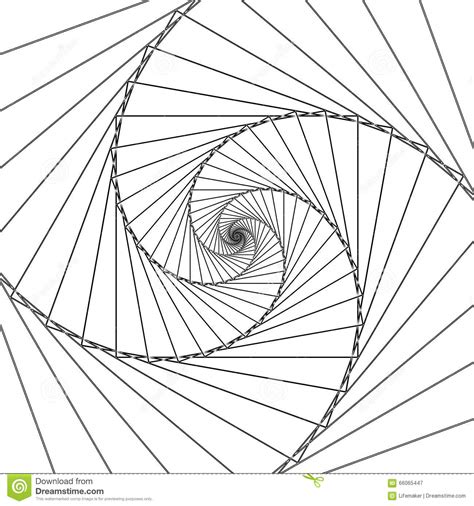 Abstract Spiral Lines Black And White Vector Background