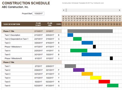 Construction Schedule Template Weekly Schedule Template Excel