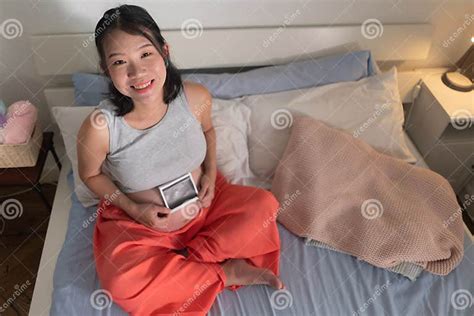 Lifestyle Home Portrait Of Young Happy And Beautiful Asian Japanese