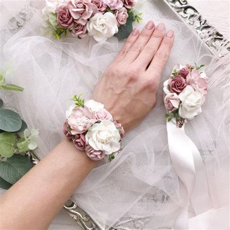 Wrist Corsage For Wedding Mothers Blush Pink Wrist Corsage Etsy