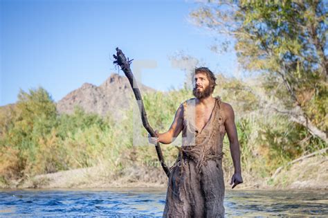 John The Baptist With A Staff In The Wilderness — Photo — Lightstock