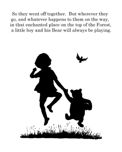 Classic Winnie The Pooh Print Featuring Silhouette Christopher Etsy