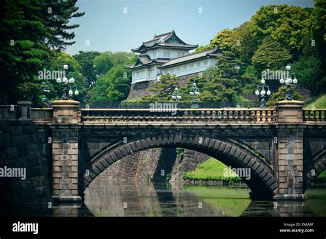 Tokyo Imperial Palace With Bridge Over River Japan Stock Photo Alamy