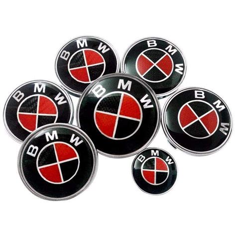 Perfectly fits bmw factory emblems. 7pcs/lot New BMW Black/Red Carbon fiber Hood Trunk Badge ...
