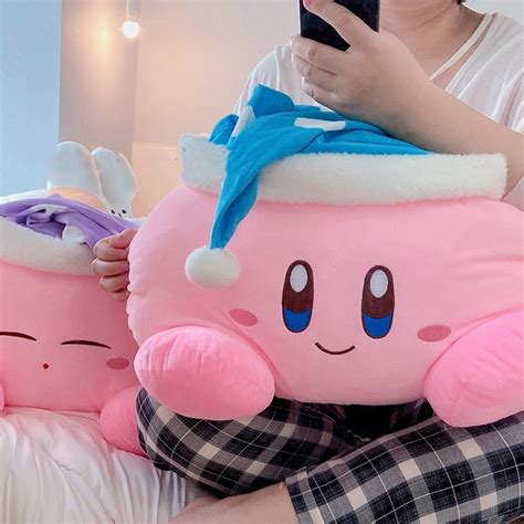 50x32cm Eyes Open Kirby Plush Pillow Kirby Plush