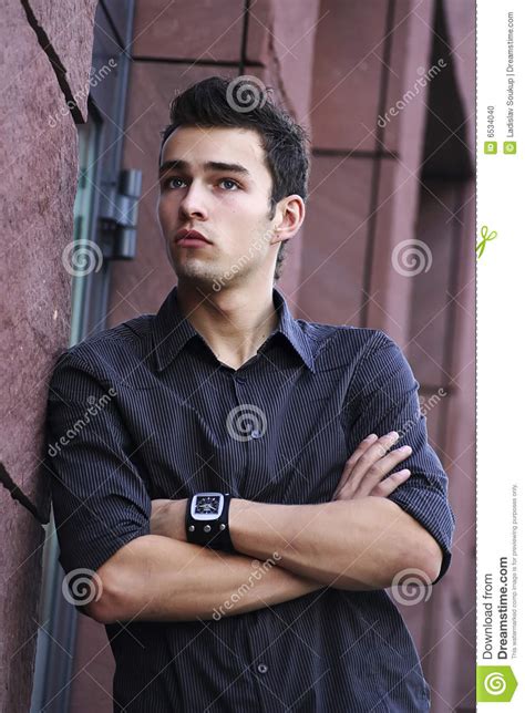 Young Man Standing And Waiting Stock Photo - Image: 6534040