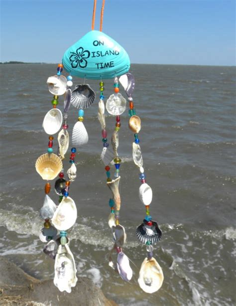 Sea Shell Wind Chime Beach Chime On Island Time Painted Etsy