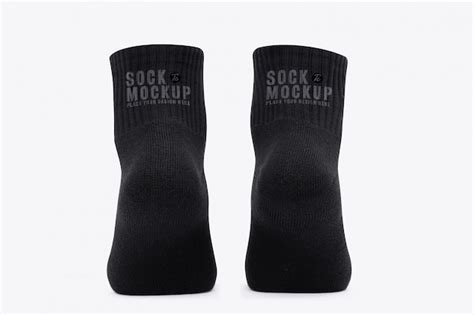 Premium Psd Blank Black Socks Mockup