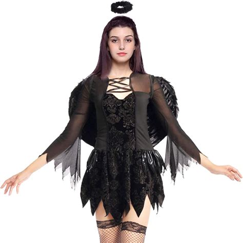 Dark Angel Costumes For Women Deluxe Halloween Black Fallen