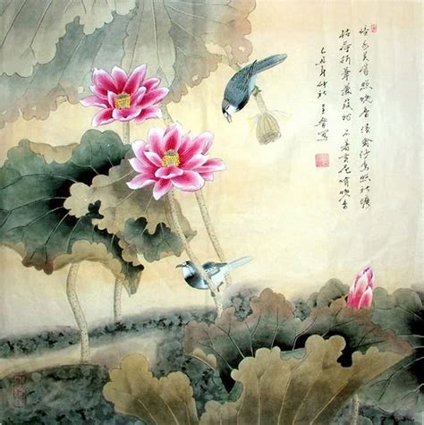 Chinese Lotus Painting Lotus 2617013 69cm X 69cm27〃 X 27〃