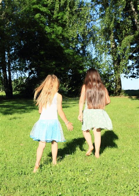 Little Girls Walking Barefoot Stock Photo Image Of Barefooted Foot