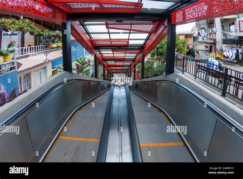 Escalators In San Javier Also Known As Comuna 13 In The City Of