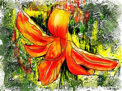 Lily And Lines Painting By Jo Anne Gazo Mckim Fine Art America