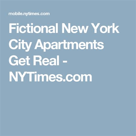 Fictional New York City Apartments Get Real Published 2016 New York
