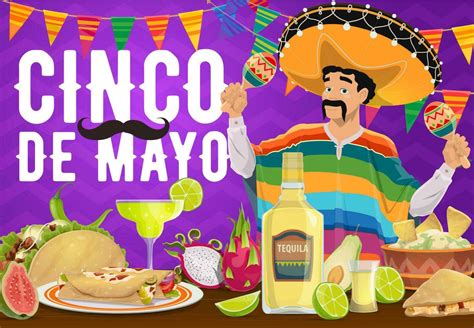 Cinco De Mayo Mexican Holiday Food And Mariachi 23503897 Vector Art At