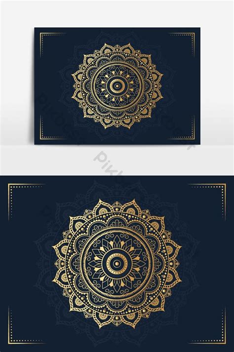 luxury mandala islamic arabesque design background  gold color png