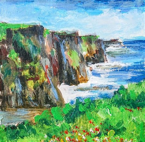 Colorful Cliffs Of Moher Ireland Art Pixi Paintings