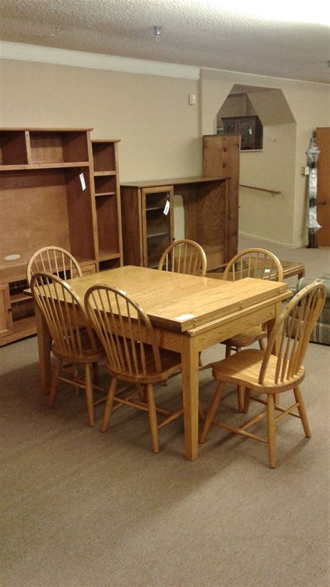Solid Oak Amish Table6 Chairs Delmarva Furniture Consignment