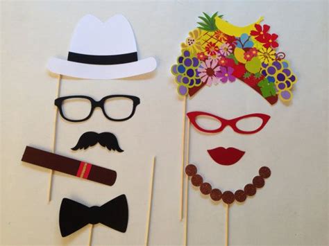 Cuban Party Photobooth Props Holiday Photo Booth Props Set Of 9 Cuban Party Havana Nights