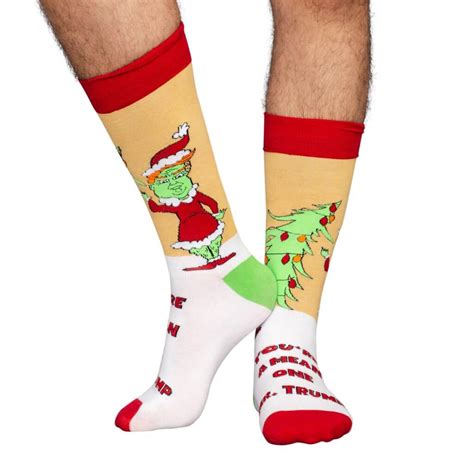 President Donald Trump Grinch Ugly Socks