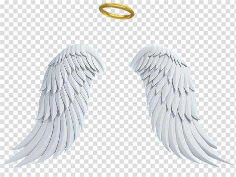 Glowing Halo Transparent Background Angel Wings And Halo Glowing 3d