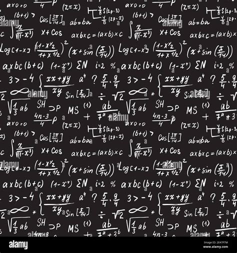 Math Formulas Seamless Pattern Hand Drawn Mathematical Equations