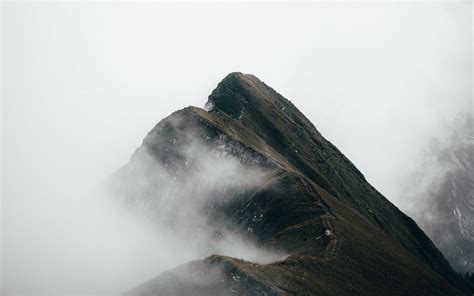 Download Wallpaper 3840x2400 Mountains Peaks Fog Slope Clouds 4k