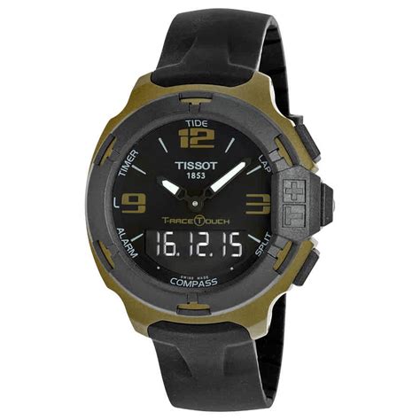 tissot tissot t race touch aluminium black dial black silicon strap men s sports quartz watch