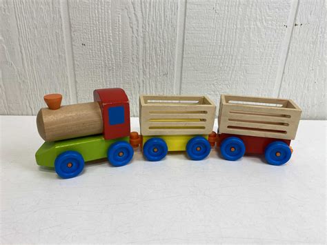 Melissa And Doug Wooden Farm Train Set