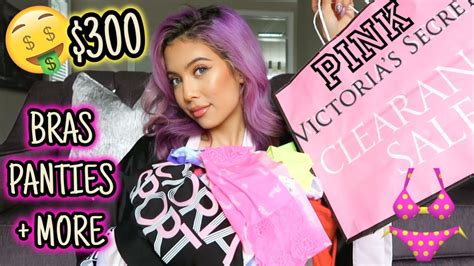 victoria s secret pink semi annual sale shopping haul 2019 bras panties pj s miana