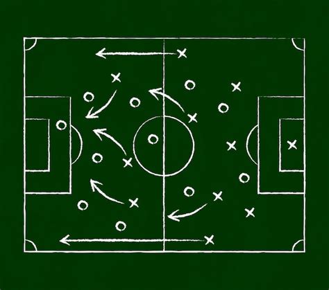 Premium Vector Football And Football Tactics Drawn With White Chalk