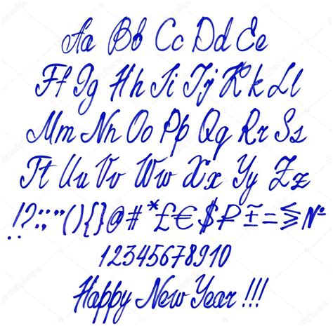 Caligrafía Manuscrita Alfabeto Por Marcador Fotografía De Stock