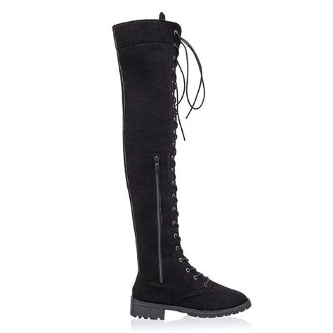 Sexy Women Thigh High Over The Knee Boots Ladies Lace Up Casual Shoes