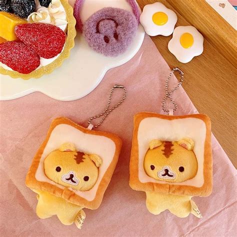 Anime Soft Stuffed Toys Bread Cat Pendent Cat Plushie Cat Toast Plush