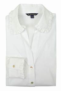 New Brooks Brothers Womens White Rounded Collar Ruffled Dress Shirt Sz