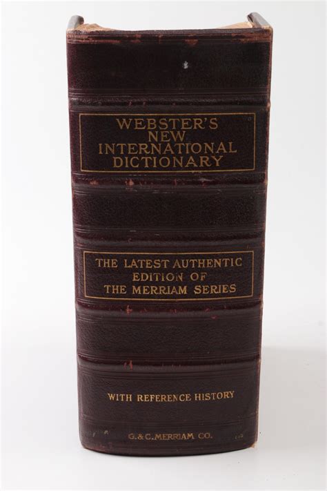 1929 Websters New International Dictionary Of The English Language