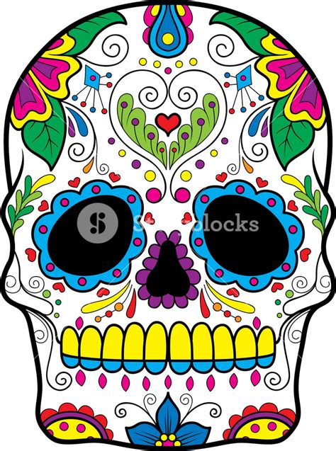 Sugar Skull Vector Element With Flower Royalty Free Stock Image