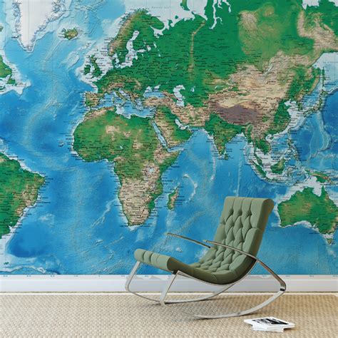 Detailed World Physical Map Mural Map Murals World Map Mural Map Porn Sex Picture
