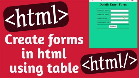 How To Create Simple Html Registration Form In Notepad Html