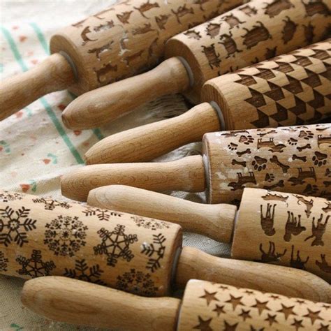 Fancy Wooden Laser Engraved Rolling Pin Engraved Rolling Pins