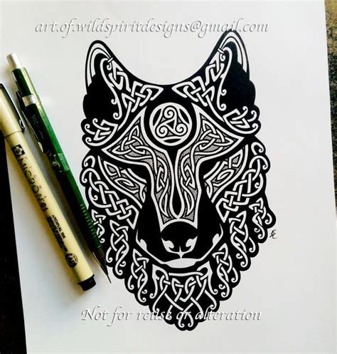 Celtic Wolfs Head Knotwork Design By Wildspiritwolf On Deviantart