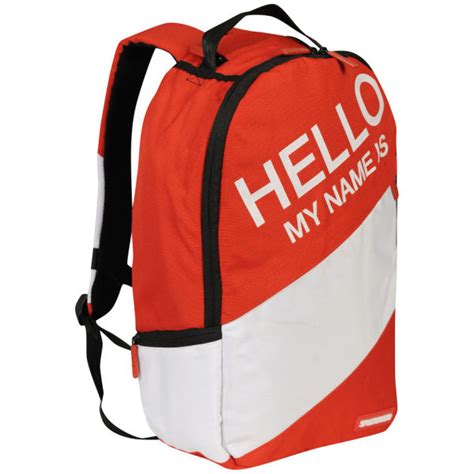 Sprayground Hello My Name Is Deluxe Backpack Red Mens Accessories Zavvi