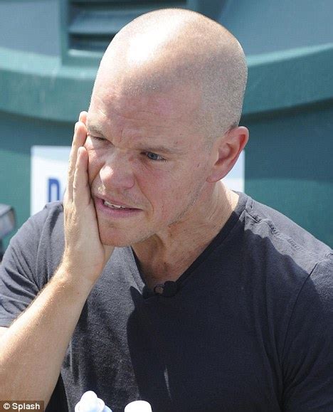 Matt Damon Splashes On Sun Spray To Protect Bald Head At Save Our