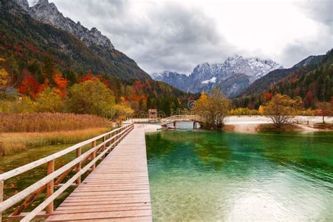Autumn Scenery At Lake Jasna Slovenia Stock Photo Image Of Alpine