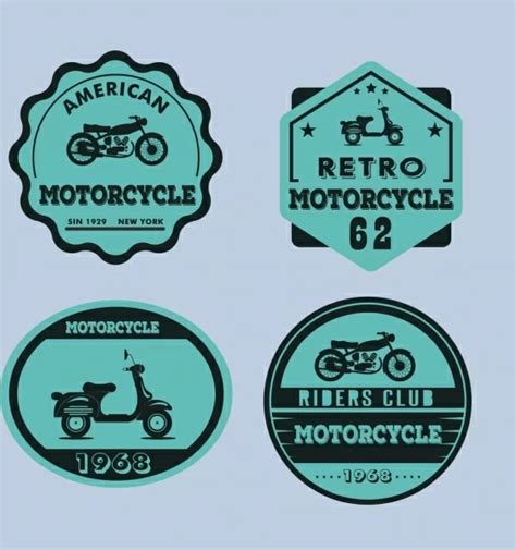 Motorcycle Logos Creative Retro Vectors Vectors Graphic Art Designs In