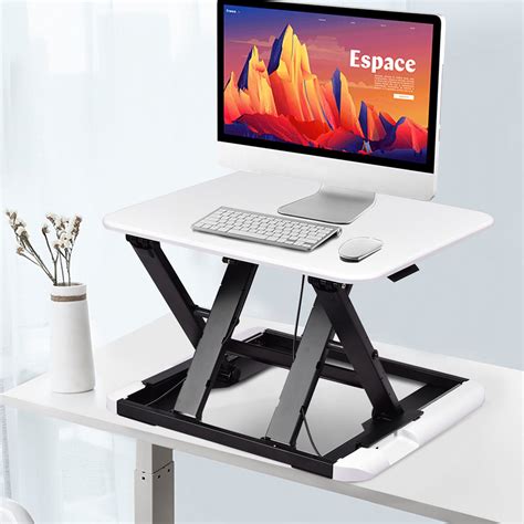 Gymax Adjustable Height Sitstand Desk Computer Lift Riser Laptop Work