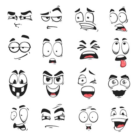 Premium Vector Face Expression Isolated Vector Icons Cartoon Funny