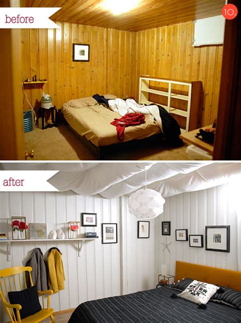 A windowless basement becomes a sunny bedroom with the best headboard hack we've seen in a while. Roundup: 10 Inspiring Budget-Friendly Bedroom Makeovers ...