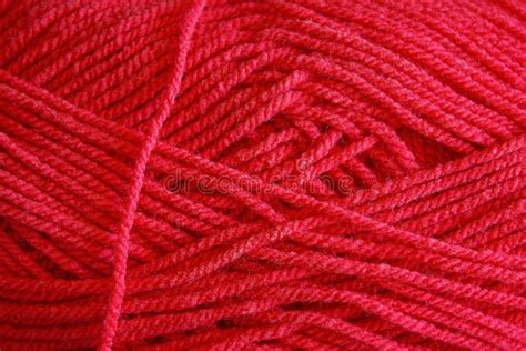 Bright Red Texture Of Thick Thread In Skein Stock Image Image Of